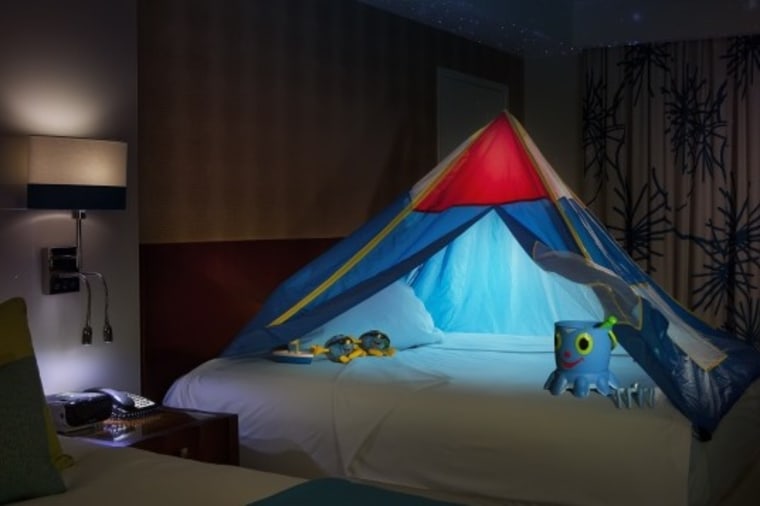 Kids can sleep in a star-filled tent at Trump International Beach Resort in Florida.
